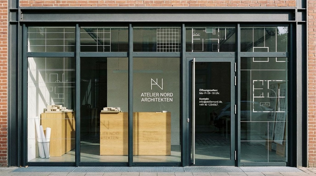 Beschriftung von Architektenatelier in Hamburg