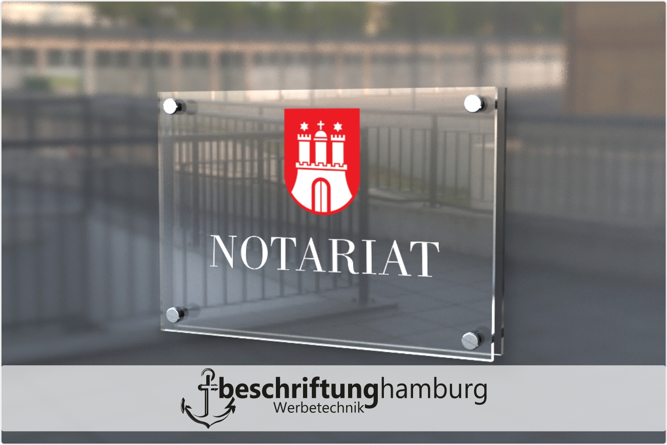 Plexischilder für Kanzlei und Notariat in Hamburg