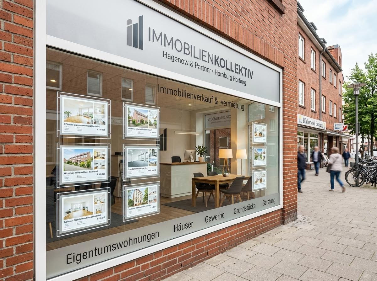 Schaufensterbeschriftung Hamburg Maklerbüro