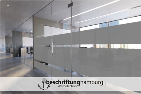 Matglasfolien als Sichtschutz für Büroscheiben in Hamburg