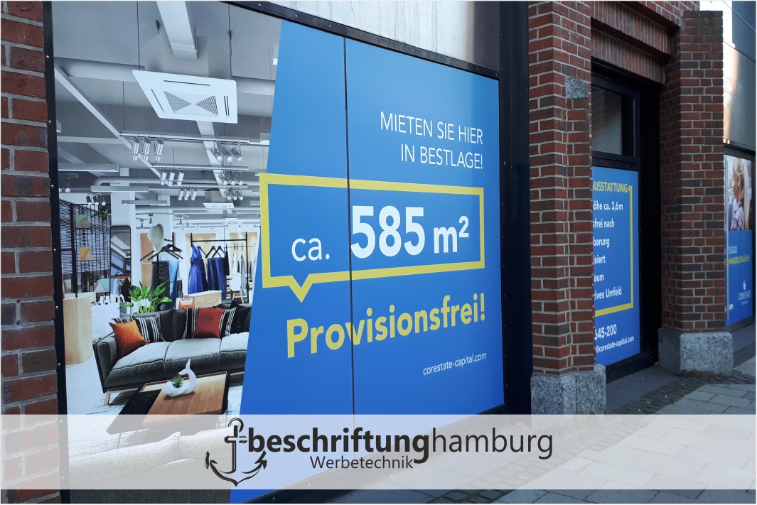 Schaufensterwerbung mir Digitaldruckaufkleber in Hamburg Bergedorf