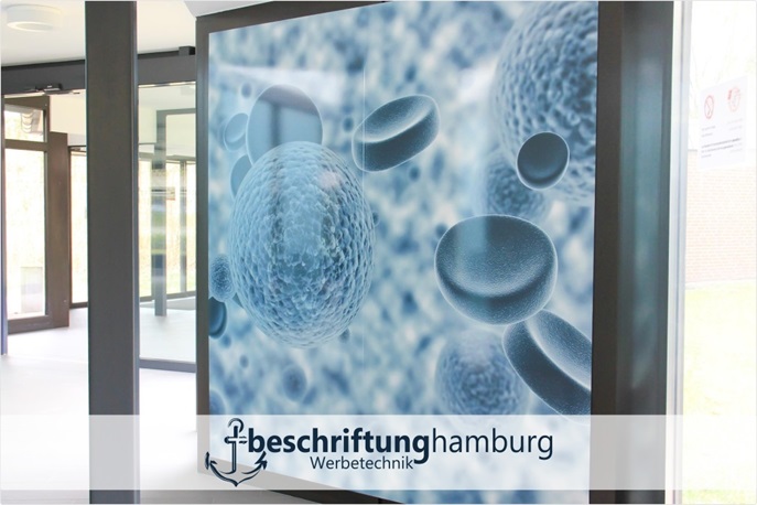 Scheiben und Fensterbeschriftung für Hamburger Krankenhaus