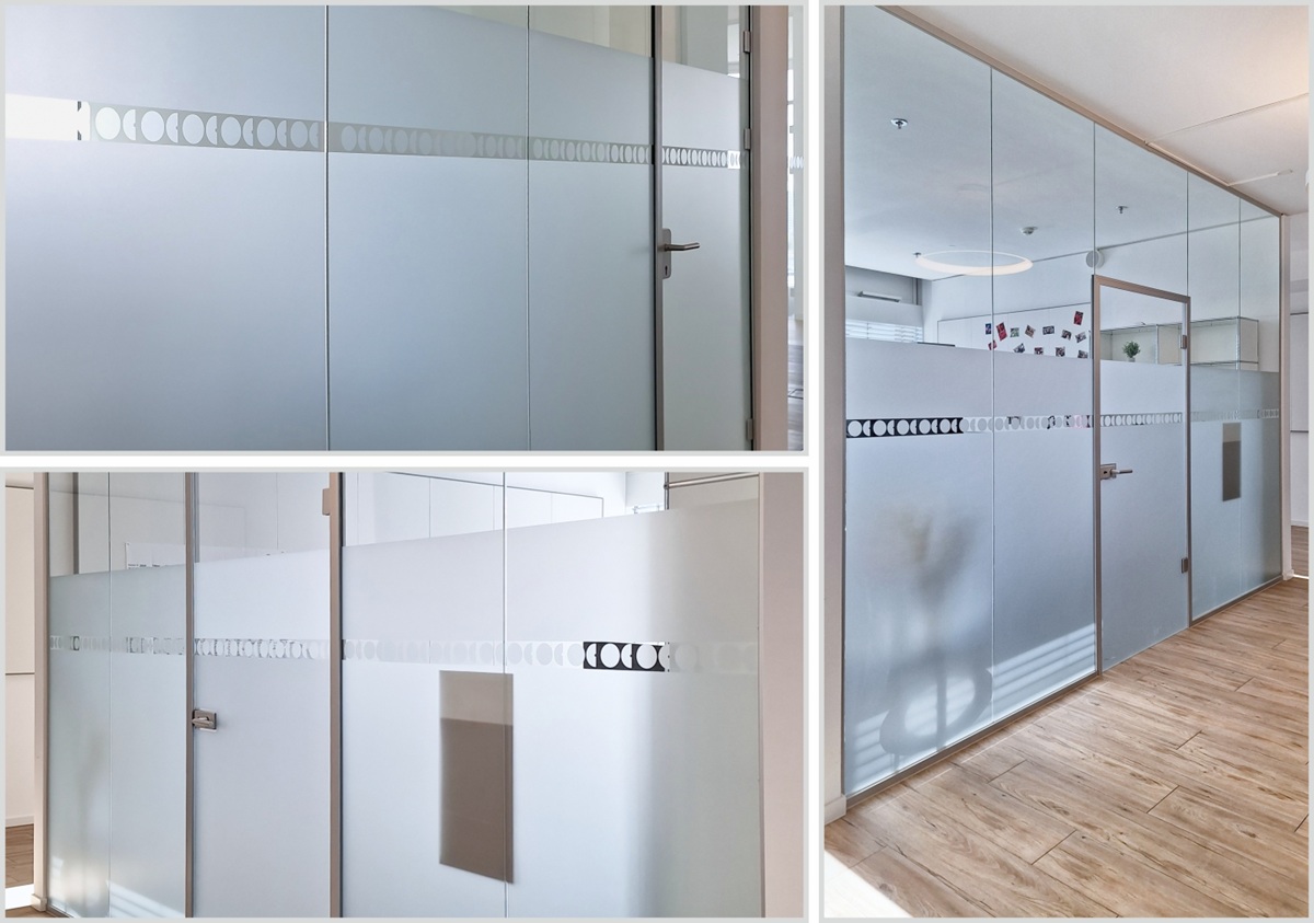 Sichtschutzfolie Büro Hamburg Glasdekor Kreise Design