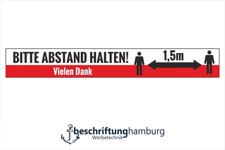 Abstand Halten Bodenaufkleber