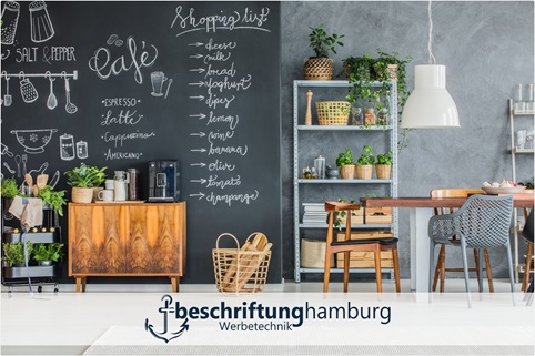 Kreidewand mit Folie beklebt magentisch -Made in Hamburg